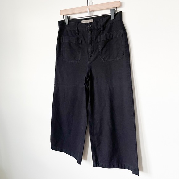 J.Crew Point Sur Wide Leg Crop Pants Black Womens 28 Petite - Picture 3 of 14